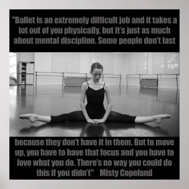 Inspirational Ballet Poster Misty Copeland-citat (Framsidan)