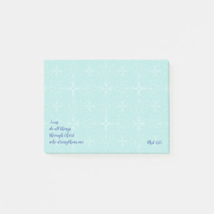 Inspirational Bible Scripture Quotes Phil 4:13 Post-it Block