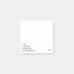 Inspirational Bible Scripture Quotes Phil 4:13 Post-it Block