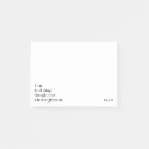 Inspirational Bible Scripture Quotes Phil 4:13 Post-it Block