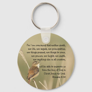 Inspirational Bible Scripture Romans 8:38 Nyckelring