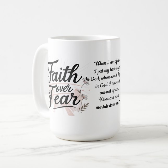 Inspirational Bible Verse Coffee Cup Kaffemugg (Framsida vänster)