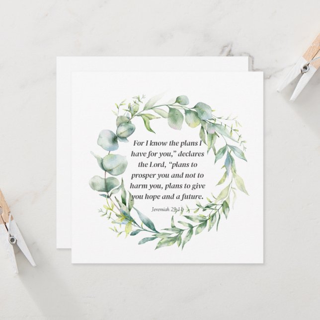 Inspirational Bible Verse Jeremiah 29:11 (Fram/Back In Situ)