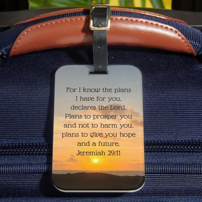 Inspirational Bible Verse Jeremiah 29:11 Christian Bagagebricka (Framsida Insitu 2)