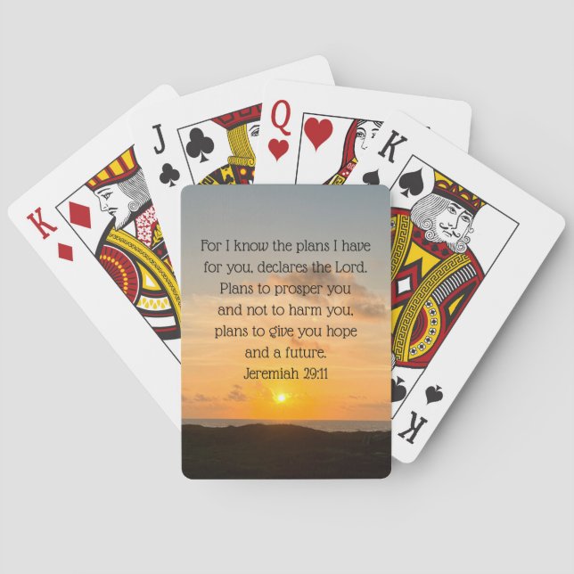 Inspirational Bible Verse Jeremiah 29:11 Christian Casinokort (Baksidan)