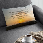 Inspirational Bible Verse Jeremiah 29:11 Christian Prydnadskudde<br><div class="desc">För jag vet vilka planer jag har för dig, förklarar Herren. Planerar att blomstra dig och inte skada dig, planerar för ge som du hoppas och en framtid. Jeremiah 29:11 bibelvern på en vacker soluppväxtfotografipresent till havet. Denna inspirerande kudde av citat har ett upplyftande bibliskt citat och kommer att inspirera...</div>