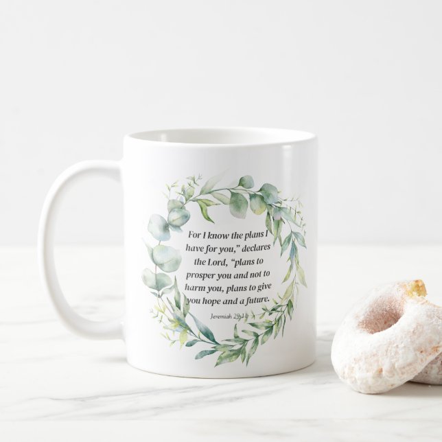 Inspirational Bible Verse Jeremiah 29:11 Kaffemugg (Med munk)