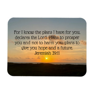 Inspirational Bible Verse Jeremiah 29:11 Soluppgån Magnet