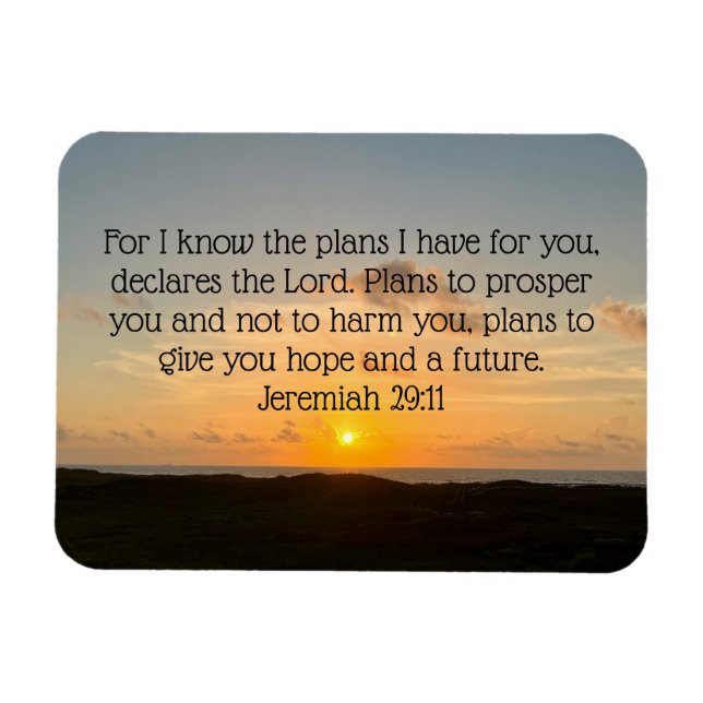 Inspirational Bible Verse Jeremiah 29:11 Soluppgån Magnet (Horisontell)