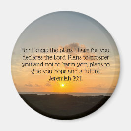 Inspirational Bible Verse Jeremiah 29:11 Soluppgån Magnet