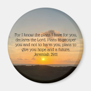 Inspirational Bible Verse Jeremiah 29:11 Soluppgån Magnet