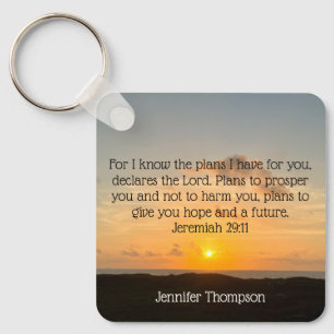 Inspirational Bible Verse Jeremiah 29:11 Soluppgån Nyckelring