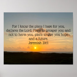 Inspirational Bible Verse Jeremiah 29:11 Soluppgån Poster