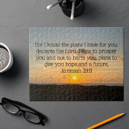 Inspirational Bible Verse Jeremiah 29:11 Soluppgån Pussel