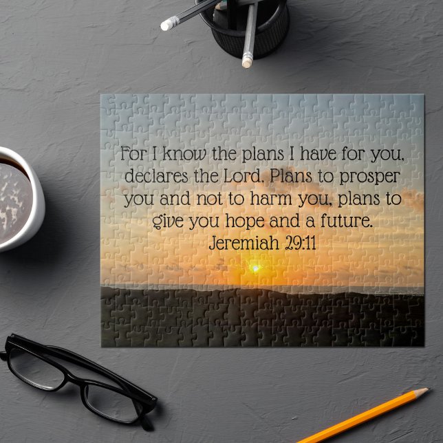 Inspirational Bible Verse Jeremiah 29:11 Soluppgån Pussel (Skapare uppladdad)