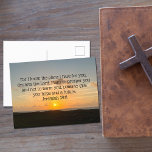 Inspirational Bible Verse Jeremiah 29:11 Soluppgån Vykort<br><div class="desc">För jag vet vilka planer jag har för dig, förklarar Herren. Planerar att blomstra dig och inte skada dig, planerar för ge som du hoppas och en framtid. Jeremiah 29:11 bibelvern på ett vackert solupphöjningsfoto. Detta inspirerande citat på vykortet innehåller ett upplyftande bibliskt citat och kommer att inspirera en kristen...</div>