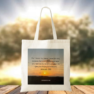 Inspirational Bible Verse Jeremiah 29:11 Sunset Tygkasse