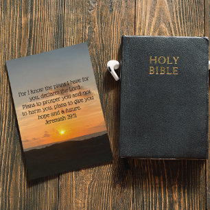 Inspirational Bible Verse Jeremiah Plans Sunrise Kort