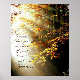 Inspirational Bible Verse John 10 10 Höst löv Poster