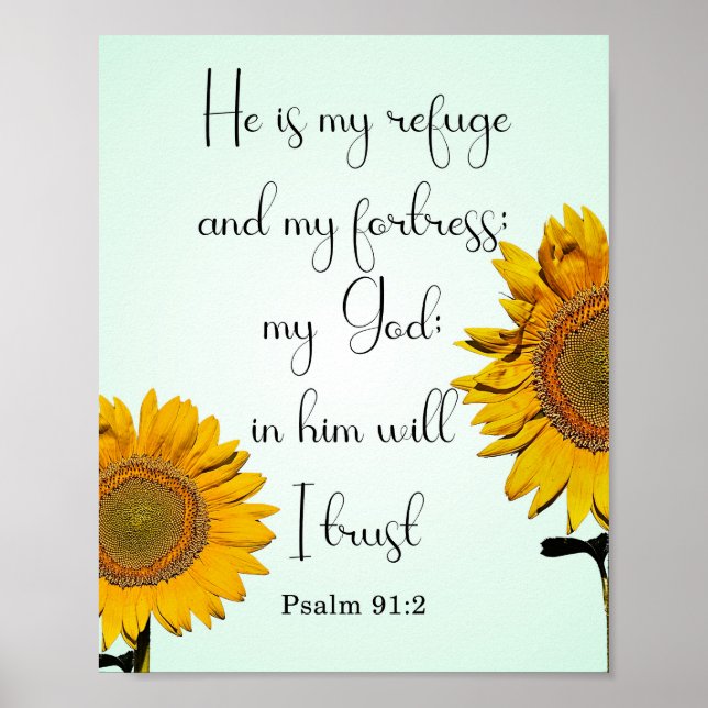 Inspirational Bible Verse, Psalm 91:2 Poster (Framsidan)