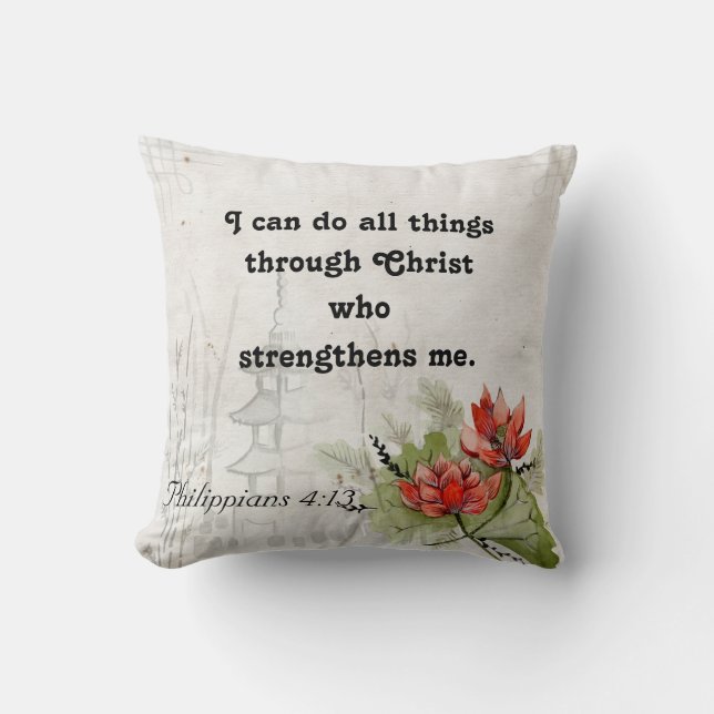 Inspirational Bible Verse Scripture Dekorativ kudd Kudde (Framsida)