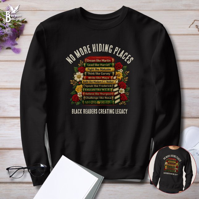 Inspirational Black History Icons Book Club Lång Ärmad Tröja (Custom Dream Like Martin Black Heroes Bookish Empowerment sweatshirt gift for Book Club Lovers)