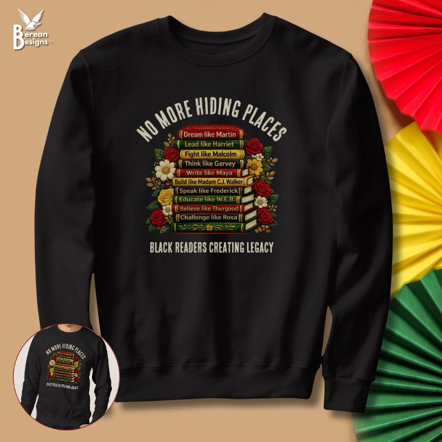 Inspirational Black History Icons Book Club Lång Ärmad Tröja (Customizable Black History Heroes Bookish Empowerment sweatshirt gift for Book Club Lovers)