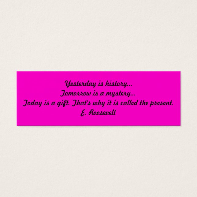 Inspirational Bok Mark Litet Visitkort (Framsidan)