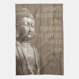 Inspirational Buddha Art Faux Wood Buddhist Quote Kökshandduk