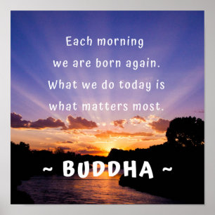Inspirational Buddha-morgoncitat Poster