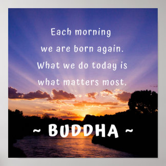 Inspirational Buddha-morgoncitat Poster