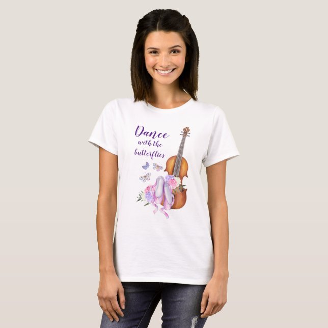 Inspirational Butterflies Dance T Shirt (Hel framsida)