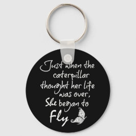 Inspirational Butterfly Quote Nyckelring