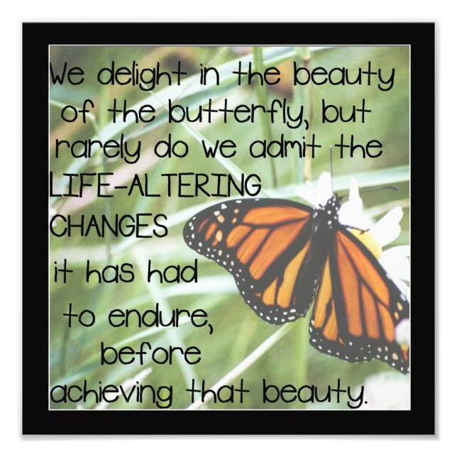 Inspirational Butterfly-utskrift Fototryck (Framsidan)