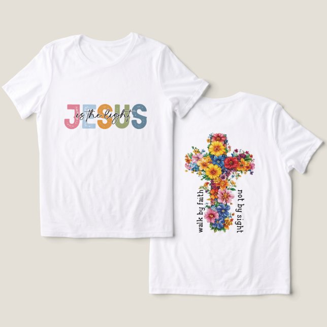 Inspirational Christian Bible Quote T Shirt (Design fram och bak)