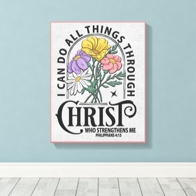 Inspirational Christian Bible Verse Canvastryck (Insitu (trägolv))