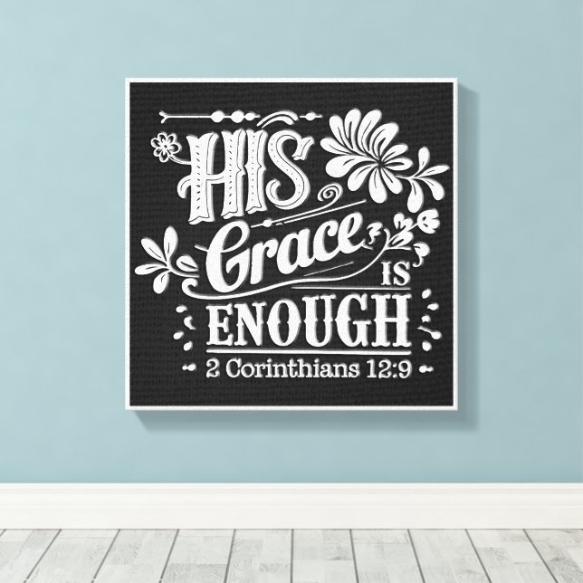 Inspirational Christian Bible Verse Canvastryck (Insitu (trägolv))