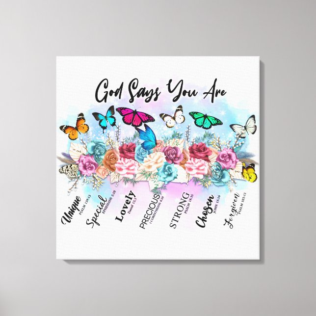 Inspirational Christian Bible Verse Canvastryck (Framsida)