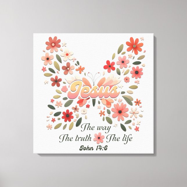 Inspirational Christian Bible Verse Canvastryck (Framsida)