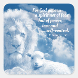 Inspirational Christian Bible Verse for Strength Fyrkantigt Klistermärke