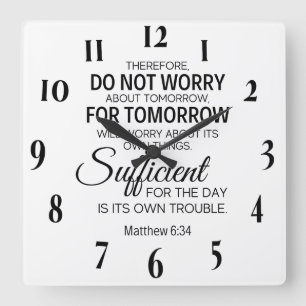 Inspirational Christian Bible Verse Fyrkantig Klocka