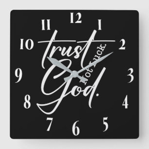 Inspirational Christian Bible Verse Fyrkantig Klocka