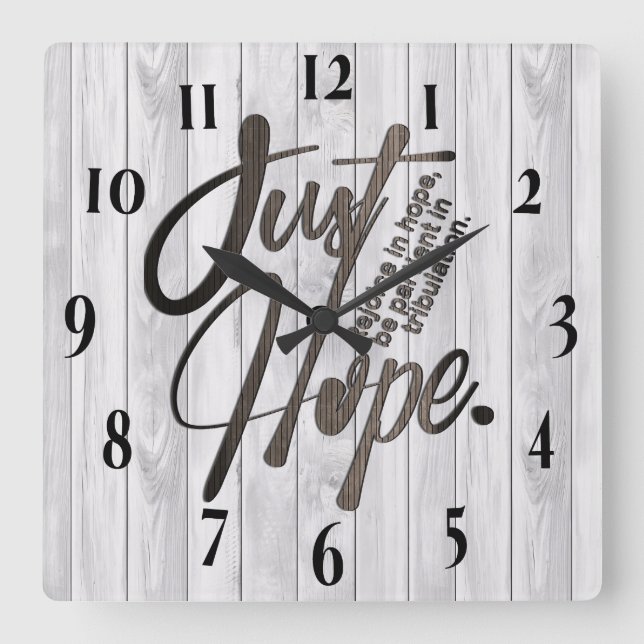 Inspirational Christian Bible Verse Fyrkantig Klocka (Framsida)