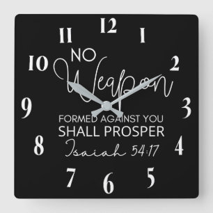 Inspirational Christian Bible Verse Fyrkantig Klocka