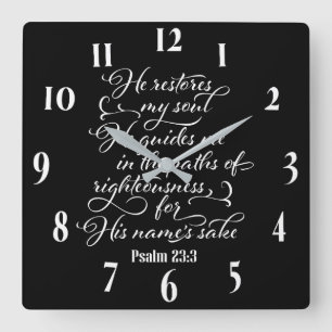 Inspirational Christian Bible Verse Fyrkantig Klocka
