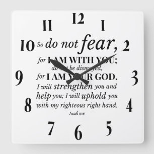 Inspirational Christian Bible Verse Fyrkantig Klocka