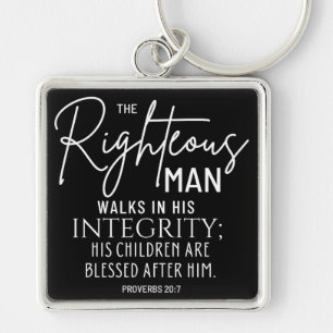 Inspirational Christian Bible Verse Fyrkantig Silverfärgad Nyckelring