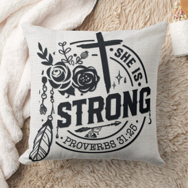 Inspirational Christian Bible Verse Kudde (Filt)