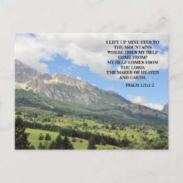 Inspirational Christian Bible Verse Mountains Vykort