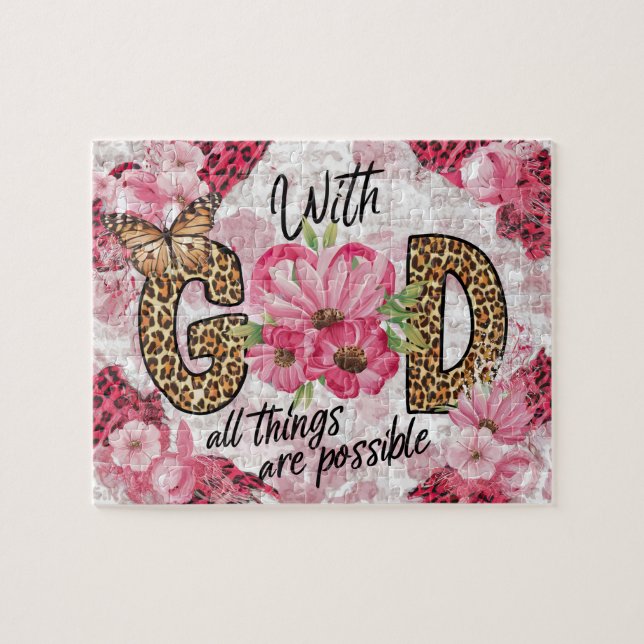Inspirational Christian Bible Verse Pussel (Horisontell)